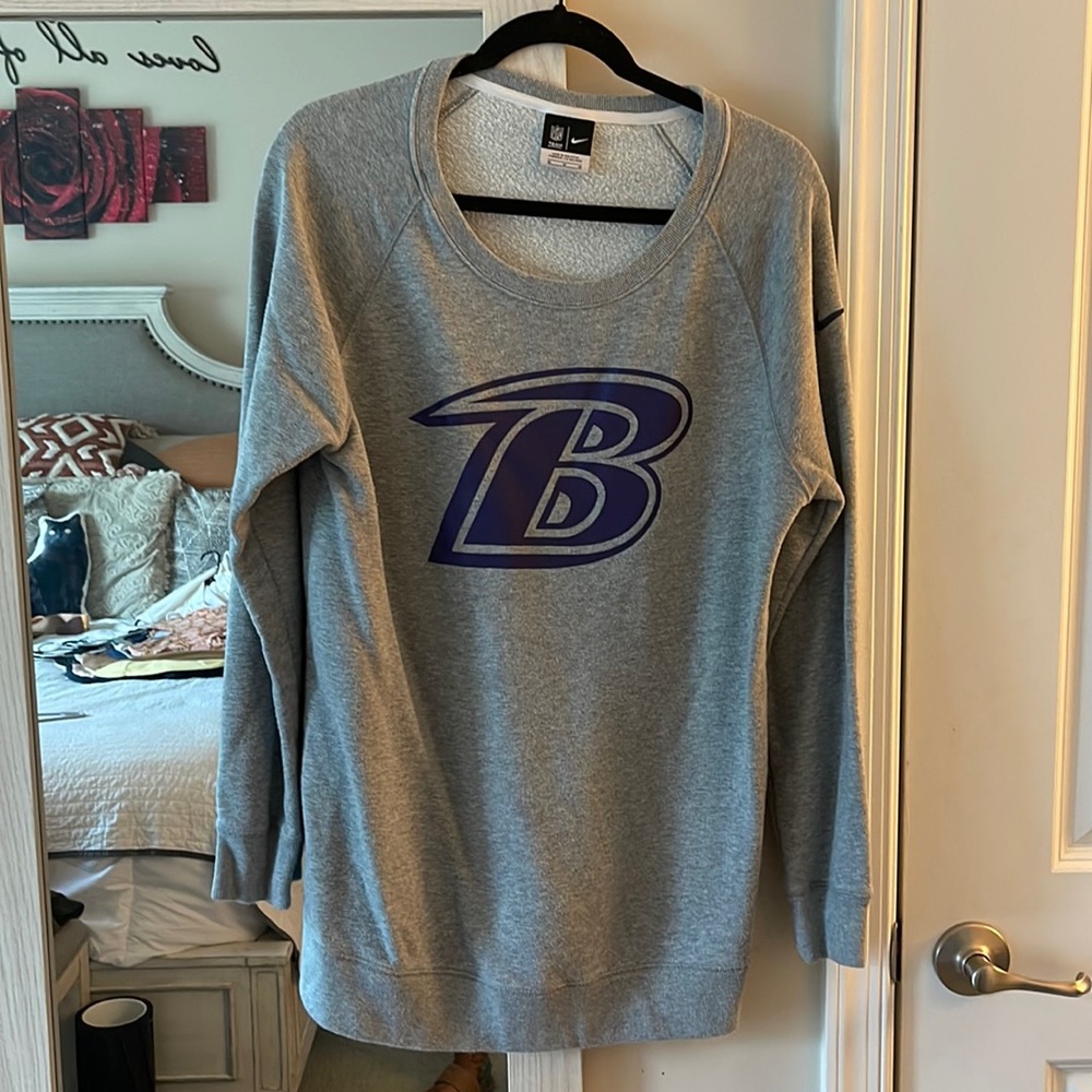 Nike ravens long cut crew neck